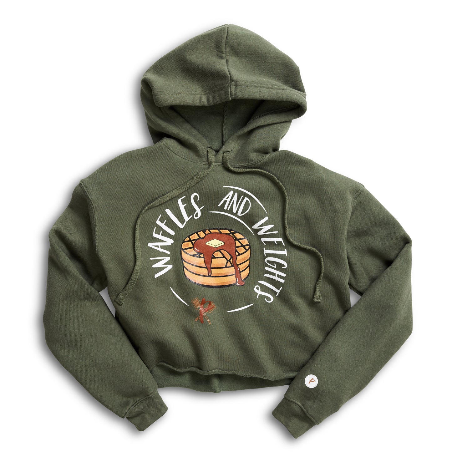 Women's Cropped Hoodie - Waffles & Weights GREEN