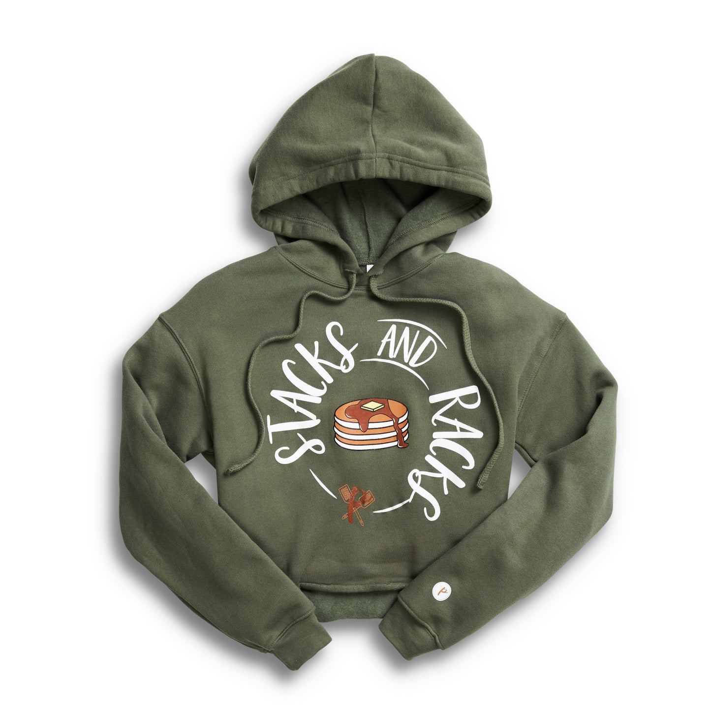 Women's Cropped Hoodie - Stacks and Racks GREEN