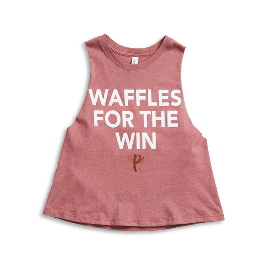 Women's Waffles for the Win Crop Muscle Tank PINK