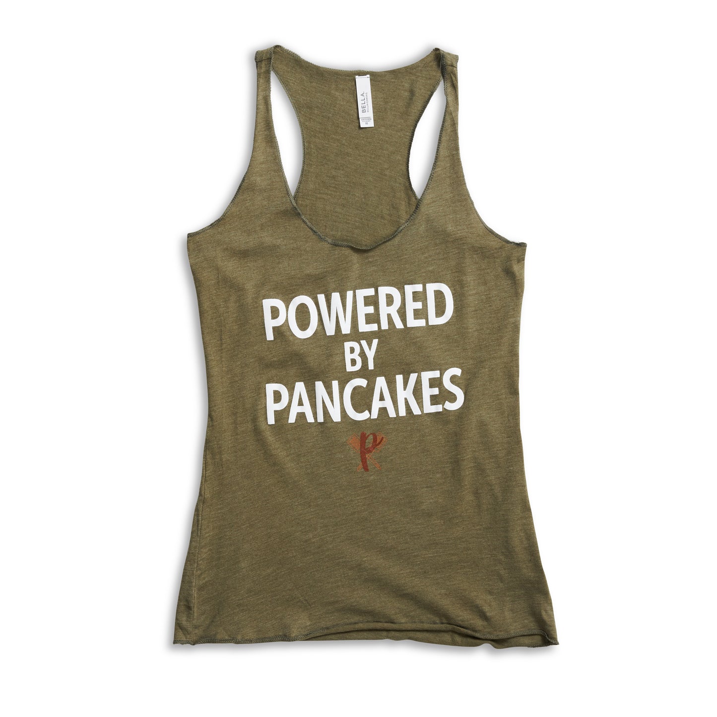 Women’s full-length Powered by Pancakes Tank Top GREEN