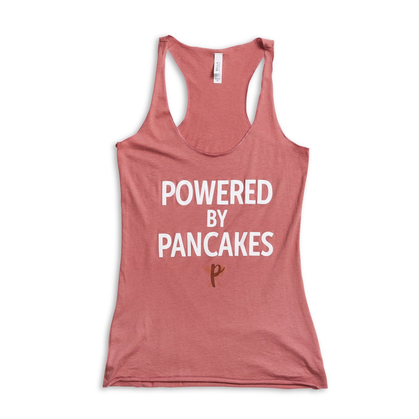 Women’s Full-length Powered by Pancakes Tank Top PINK